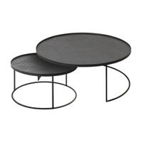 Large Round Tray Coffee Table Set